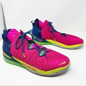 Nike Lebron 18 Los Angeles By Night 2020 Pink Basketball Athletic Shoes Size 18